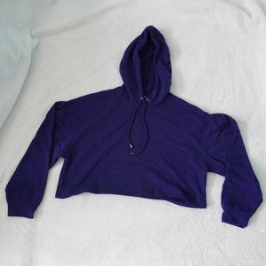 Wild Fable Royal Indigo Purple Puff Sleeve Cropped Sweatshirt